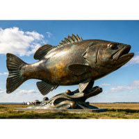 Sculpture de coq en bronze coulé à la main, grande statue de poulet en laiton antique pour la décoration de parcs et de paysages urbains