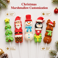 Weihnachts-Marshmallow-Lollipops Großhandel Vollständig Anpassbar OEM/ODM (Cartoon-Form/Mehrfarbig/Beutel Hochwertig 5kg/Karton für
