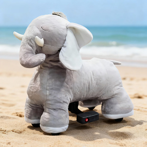 รถของเล่นเด็กแบบขี่ได้ 4 ล้อ รูปช้าง ขนนุ่ม ใช้แบตเตอรี่ ควบคุมด้วยรีโมท ดีไซน์ใหม่ ปี 2025 ผลิตจากพลาสติก - Product Image 5