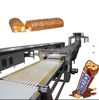 Ligne de production de barres chocolatées entièrement automatique, machine industrielle pour la fabrication de barres Snickers, équipement commercial pour barres au nougat et aux cacahuètes