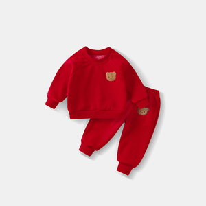 Ours en coton pull costume de sport décontracté dessin animé deux pièces ensemble bébé survêtement bébé garçons vêtements ensembles tenues - Product Image 3