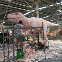 HT-031 Dinosaurus Animatronik Brachiosaurus Berkualitas Tinggi Ukuran Besar dengan Kepala dan Ekor Bergerak, Rangka Logam untuk Taman Hiburan