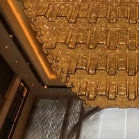 Luminaires suspendus en verre de luxe sur mesure pour l'Europe du Nord, décoration de salle de banquet, hôtel, restaurant, grand lustre LED pour plafond