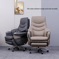Fauteuil de Direction Électrique Sanxin Haut de Gamme en Cuir Intelligent, Fauteuil de Bureau Informatique Massant et Inclinable pour Étude à Domicile