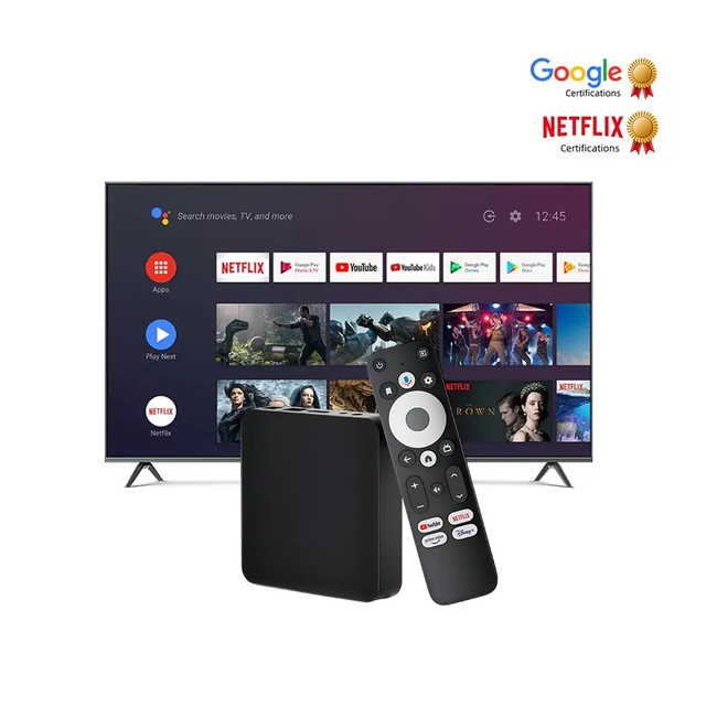 JUNUO Google Certified 4K Smart TV Box Amlogic S905Y4 Quad Core 2GB 32GB Dual WiFi Google TV
