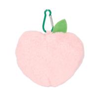 Porte-clés en peluche personnalisé en forme de pêche rose, breloque de sac en forme de fruit de dessin animé, fabrication sur mesure