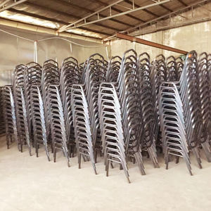 Chaise de banquet de mariage en acier doré écologique pliable empilable en cuir synthétique moderne peu coûteuse - Product Image 3