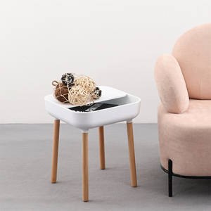 All'ingrosso mobili per la casa quadrato in <span class=keywords><strong>plastica</strong></span> gambe in legno multifunzionale camera da letto salotto piccolo <span class=keywords><strong>tavolino</strong></span> laterale - Product Image 1