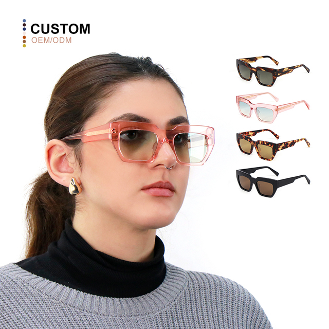 OEM ODM Fashion Sunglasses Men square Acetate Fashion Design Women Sunglasses Own Brand Custom Logo Polarized Sunglasses