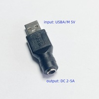 Adaptateur USB-A mâle vers DC femelle 35135/3814 4.0*1.7 5.5*2.1 2.5 en PVC – Connecteur d'alimentation USB vers courant continu DC