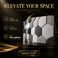 Panneaux acoustiques hexagonaux en feutre PET 100% polyester, absorption acoustique, fixation par colle, décoration murale moderne, bureau, cinéma, salle de sport, maison
