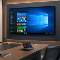 Monitor de Pantalla Táctil de 49, 55 y 65 Pulgadas para Sala de Reuniones de Oficina Moderna, Panel de Control Capacitivo de Escritorio FHD 16:9 de Aluminio Delgado