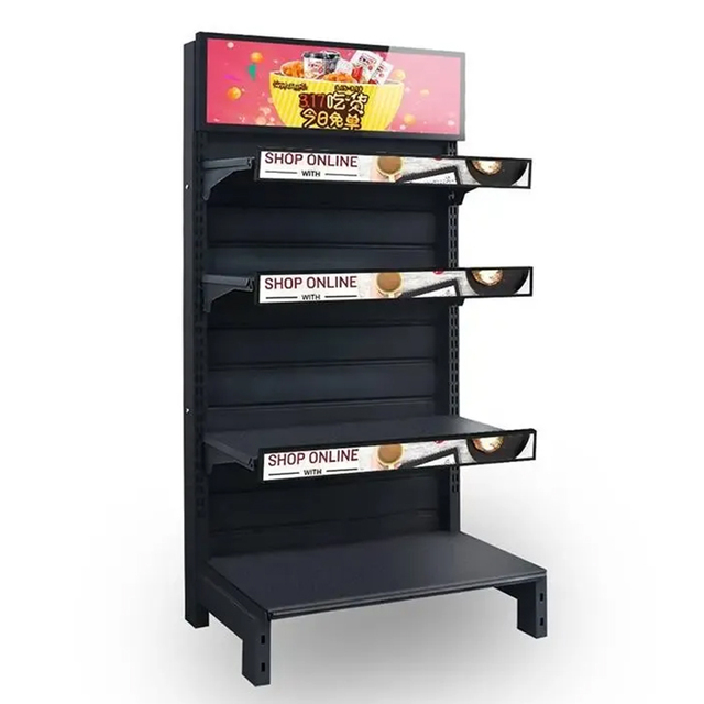 Intelligent Digital Rolling Programmable Shelf Led Screen Full Color Hd Display P0.7 P0.9 Cob Led Stretched Video Display Player