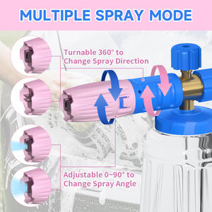 Nueva olla de espuma de lavado de coches de alta presión de 1500W de Amazon, rociador ajustable en forma de abanico de enchufe rápido de plástico transparente 4000psi - Product Image 2