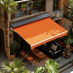 Tenda da Sole Telescopica Moderna <span class=keywords><strong>in</strong></span> <span class=keywords><strong>Ferro</strong></span> con Braccio Curvo Pieghevole, Impermeabile e Resistente per Giardino, <span class=keywords><strong>Balcone</strong></span> e Uso Domestico - Product Image 2