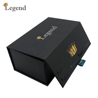 Caja de Regalo Magnética Negra de Lujo, Caja de Embalaje de Cartón Rígido con Forma de Libro para Perfume, Aceite Esencial, Cosméticos, Impresión Personalizada