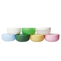 Pots en plastique PP de 200g, récipient de bouteille de crème cosmétique/bol coloré givré en forme de pots d'emballage de crème pour le visage