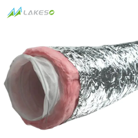 Lakeso Chine fournisseurs HVAC conduits de climatisation conduits isolés flexibles en fibre de verre rose