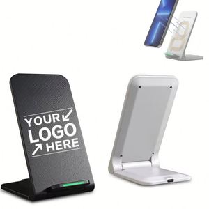 Support de charge sans fil pliable 15W à double bobine pour téléphones compatibles, charge rapide, support de bureau vertical intelligent pour écouteurs - Product Image 1
