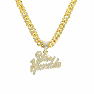 Hot Selling New <b>Light</b> Luxury Hiphop Style Gold Silver Plated Chain Men's <b>Letter</b> Alloy Pendant Necklace Fashion Jewelry Wholesale - Product Image 6