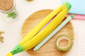 Dual <b>Coin</b> Purse Key Wallet School Pencil Bag Promotional Gift Stationery Novelty Yellow Banana Silicone Pencil <b>Case</b> for Girls - Product Image 5