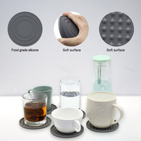 Sous-verre rond antidérapant personnalisé en silicone pour boissons avec protection de table double face et isolation thermique