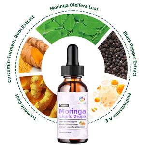 Özel etiket Moringa sıvı saf % Moringa yaprakları zerdeçal % karabiber <span class=keywords><strong>C</strong></span> vitamini E antioksidan, eklem, sindirim ve bağışıklık düşer - Product Image 6