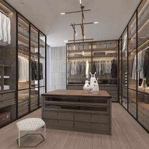 Systèmes de dressing sur mesure, modernes et luxueux, en bois, pour chambre à coucher, armoires écologiques, grande capacité, meubles de maison - Product Image 1