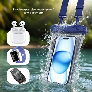Ampia custodia impermeabile a doppio strato per telefono, a quattro lati, con funzionalità touchscreen, <span class=keywords><strong>borsa</strong></span> a tracolla in PVC per telefono, impermeabile con classificazione IPX8 - Product Image 3
