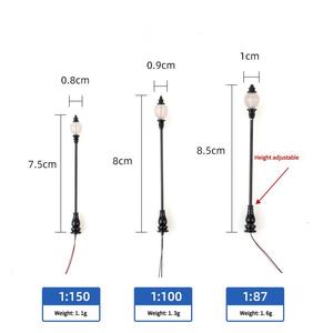 Modèle d'architecture urbaine miniature en résine, poteau d'éclairage blanc, lumière blanc chaud, sculpture 3D réaliste <span class=keywords><strong>aérographe</strong></span>, marque YUNJIE - Product Image 3