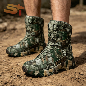 Bottes tactiques montantes noires SIKE pour hommes grandes tailles – Chaussures de trekking et d'entraînement d'extérieur – Design transfrontalier - Product Image 1