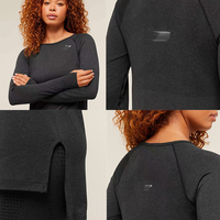 XINYANGYI - Ensemble de vêtements de sport côtelés 2 pièces pour femmes - Haut court et leggings unis pour la salle de sport, le yoga et la remise en forme