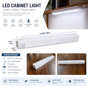 Lumière sous-armoire à détecteur de mouvement rechargeable, lumière LED sans fil pour placard, lampe de cuisine à intensité variable 3 couleurs, OEM ODM - Product Image 3