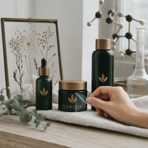 Étiquette personnalisée <span class=keywords><strong>en</strong></span> or mat avec transfert UV pour soins de la peau, pour emballages cosmétiques naturels <span class=keywords><strong>en</strong></span> verre, plastique recyclé et film écologique - Product Image 4