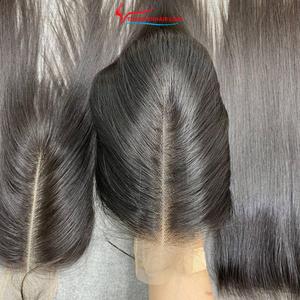 Venta Flash Extensión de cabello vietnamita Peluca con cierre de encaje en stock Precio al por mayor Sin derramamiento Muchos colores Listo para enviar Genius Weft - Product Image 3