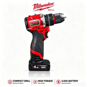 Taladro <span class=keywords><strong>Atornillador</strong></span> Inalámbrico <span class=keywords><strong>Milwaukee</strong></span> M12 FUEL Compacto de Alto Torque de Grado Industrial con Batería REDLITHIUM de 4.0Ah - Product Image 5