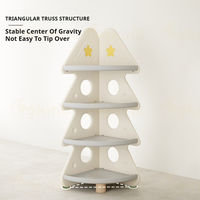 La mejor estantería con forma de árbol de Navidad para la venta, estantería para niños y caja de juguetes, estantería de esquina de plástico