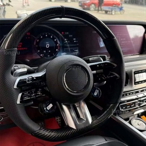 Volante de fibra de carbono de cuero perforado OLED para <span class=keywords><strong>Mercedes</strong></span> <span class=keywords><strong>Benz</strong></span> SL GLA35 GLA45 GLB180 GLB200 GLB35 GLA GLE GLS63 <span class=keywords><strong>AMG</strong></span> GT - Product Image 2