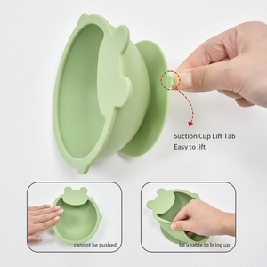Juego de Platos de Silicona de Grado Alimenticio Libres de BPA, Plato de Alimentación de Dibujos Animados Reutilizable Antideslizante con Succión para Niños - Product Image 4