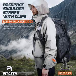 Correas para Mochila, Correa de Hombro para Mochila, Correa de Repuesto Acolchada Ajustable con Clips de Metal/Plástico - Product Image 4