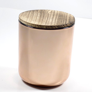 Lọ Nến Mạ Vàng Hồng Đế Cong Rỗng 480 Ml 16 Oz Có Nắp Đậy, Nên Đổ Đầy Sáp 12 Oz - Product Image 4