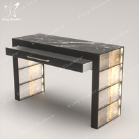 Station de manucure en marbre de luxe léger Tables de salon de beauté pour les ongles Bureau de manucure