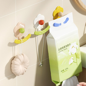 Macaron Cloud No Drill <b>Hooks</b> Flower Shape Strong Adhesive Wall Mounted Bathroom <b>Kitchen</b> Storage <b>Hooks</b> Punch Free Load Bearing - Product Image 2