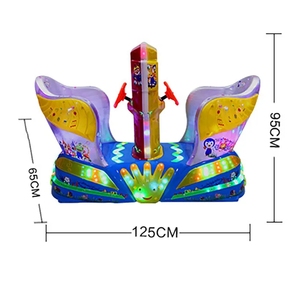 Commercial 2 joueurs électrique balançoire voiture à bascule jeu d'arcade trône de musique Kiddie Ride Machine monnayeur Amusement bleu - Product Image 4