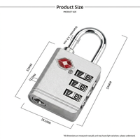 Cadenas de sécurité TSA-520 fiable à combinaison à 3 chiffres pour ordinateur portable, sac à dos, valise de voyage et casier personnel