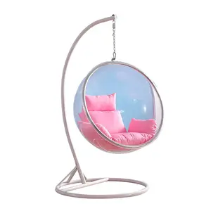 shangjie Hot sale garden acrylic swing chair outdoor stainless steel transparent acrylic hanging bubble chair for living room