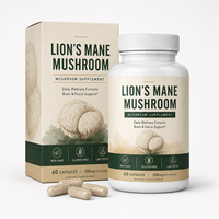 Extracto de Melena de León de Origen Natural 1000mg para Claridad Mental y Apoyo a la Concentración, 60 Cápsulas, Suplemento OEM