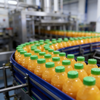 Machine et ligne d'embouteillage de jus et de thé à petite échelle, automatisées électriquement et contrôlées par PLC, avec roulement à billes pour une productivité élevée