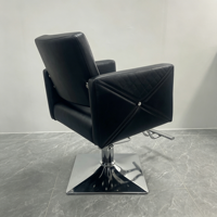 Chaise de barbier ergonomique moderne, chaise de salon noire haut de gamme avec base hydraulique robuste pour les stylistes professionnels