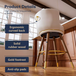 회전 곡선 등 인체 공학적 편안한 앉아있는 느낌 발판과 높이 백 바 의자 - Product Image 6